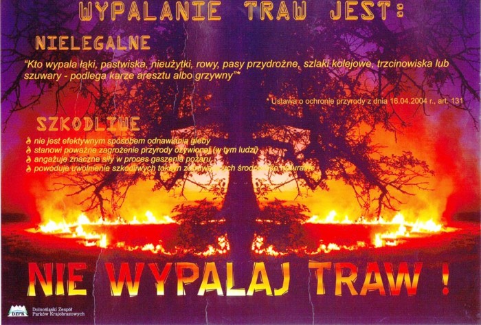 Zakaz wypalania traw-plakat